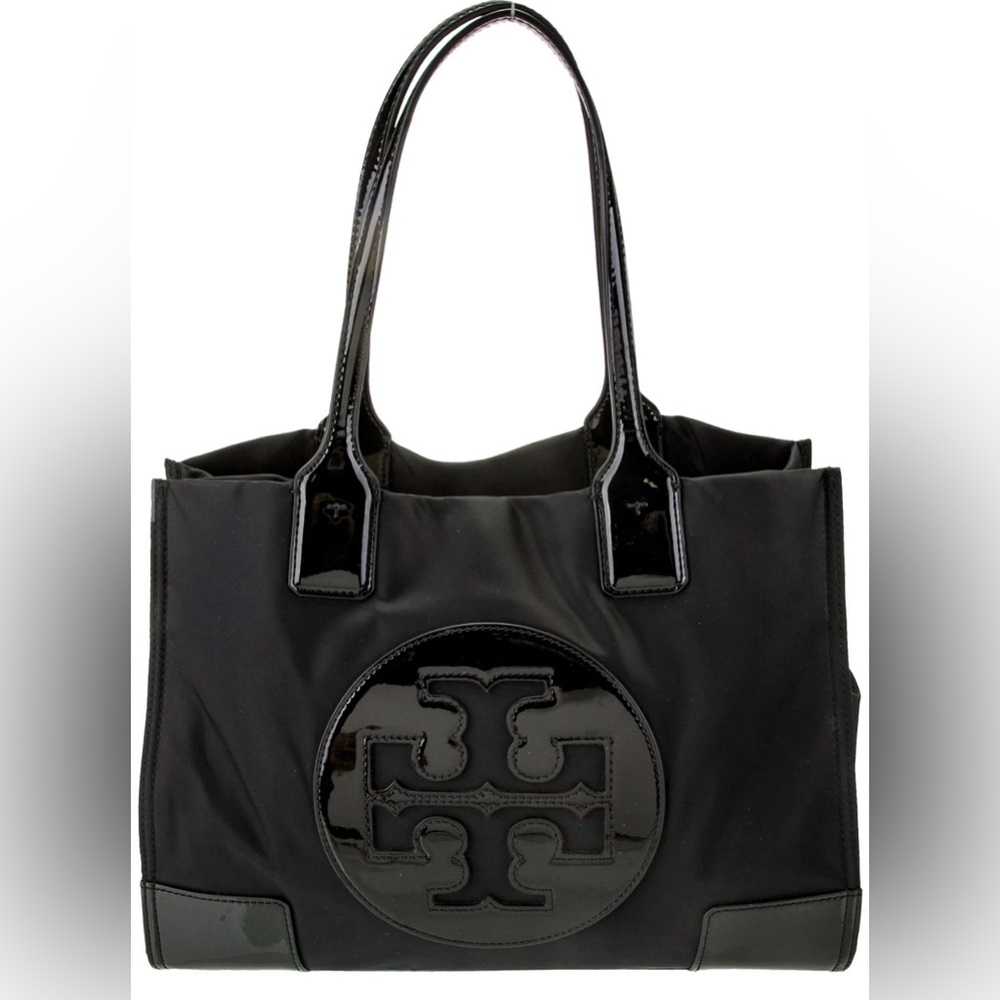 Tory Burch Black Nylon Small Ella Tote